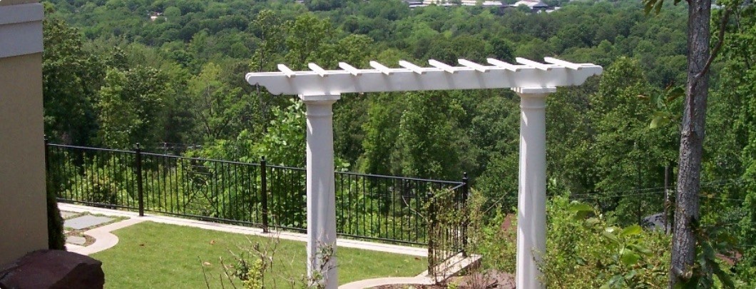 Entry arbor for backyard